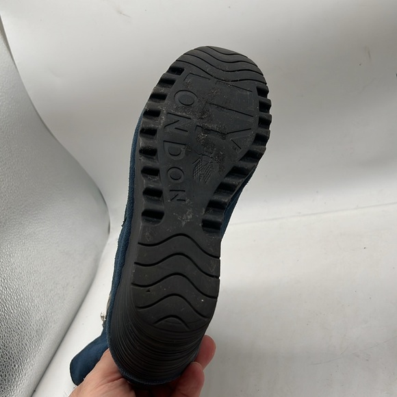 Fly London Yex Blue Suede Fold over Wedge Ankle Boots Eur 39 US 8.5 Comfort - Picture 9 of 12